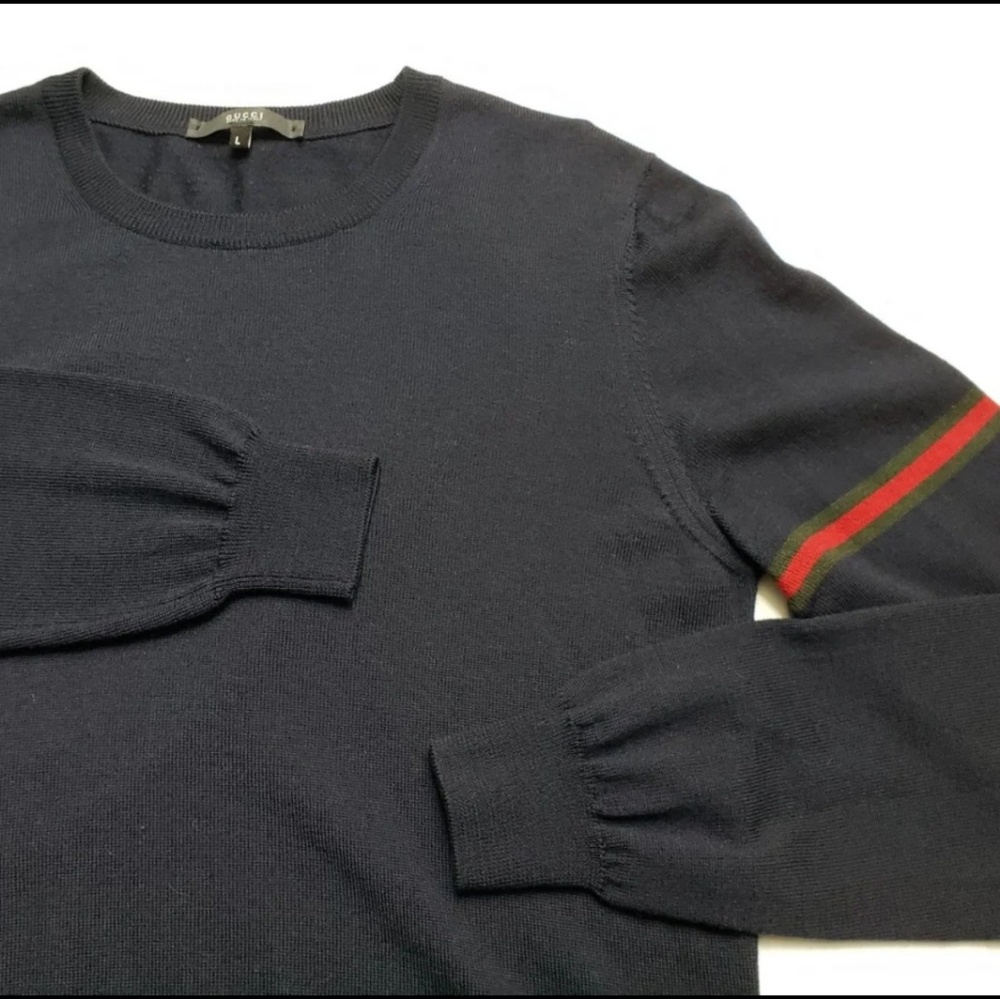 Mens Gucci Vintage Blue Crewneck Sweater Wool  M